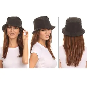 LL Unisex Packable Rain Hat Lightweight Year Round Use - 2 Sizes for Best Fit Small-Medium Black Bucket - product information 1