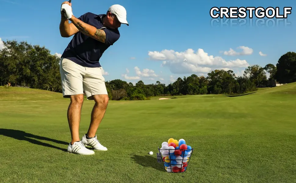 Crestgolf 2PCS Stainless Metal Golf Basket Golf Ball Container Ball Bucket 2 pack - golf ball basket