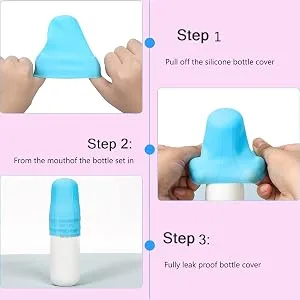 Deacocal 4 Pack Reusable Silicone Travel Accessory Elastic Sleeve for Leak Proofing For Standard and Bulk Travel Sized Toiletries(Pink) - Leak Proofing For Standard and Bulk Travel Sized Toiletries