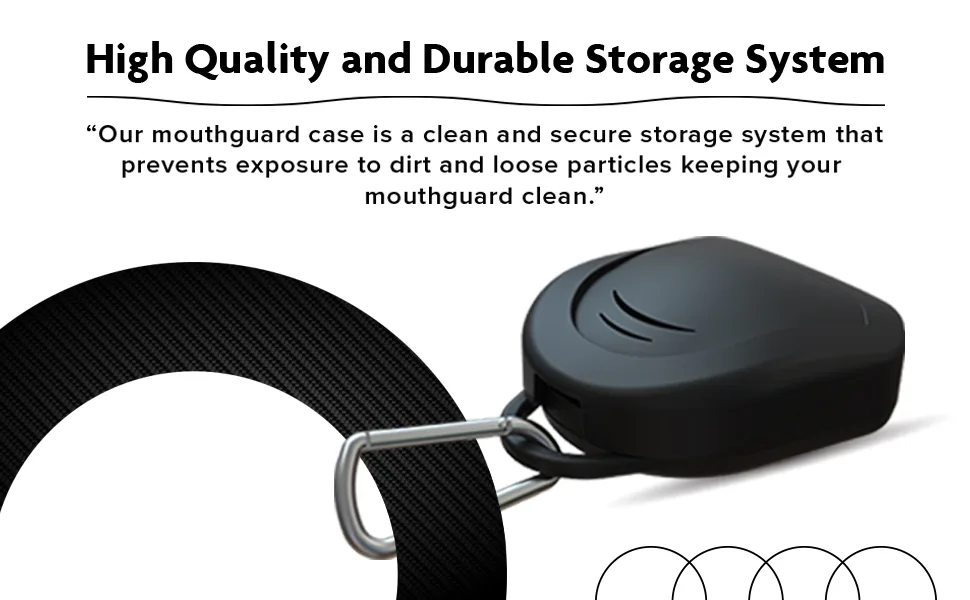 GAME ON Ventilated Protective Mouth Guard Case (Black) - High Quality And Durable Storage System