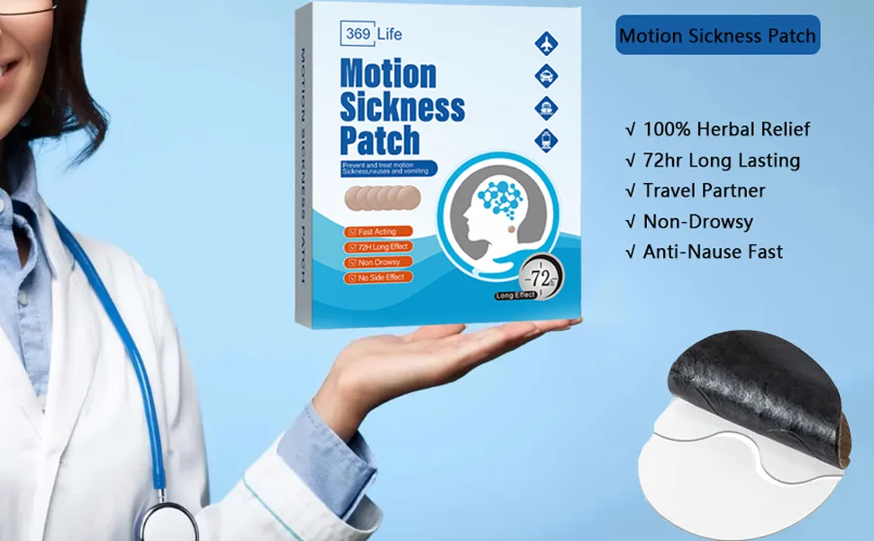 369 Life Motion Sickness Patches Sea Sickness Patch for Cruise - Adults and Kids (10 Count (Pack of 1)) - motion sickness patches