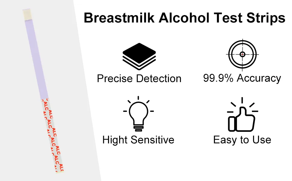 DAJIANG Breast Milk Alcohol Testing Strips Detect Alcohol in Breast Milk at Home Individually Wrapped Results in 2 Minutes 25-Count - product information 1