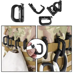 Createy Attachments for 1" Webbing Molle Bag Tactical Backpack Vest Belt Molle Accessories Kit with Molle Pouches D-Ring Grimloc Locking Gear Clip Web Dominator Elastic Strings Buckle Pack of 30 Black - MOLLE Web Dominators