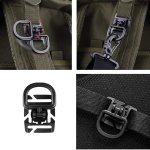Createy Attachments for 1" Webbing Molle Bag Tactical Backpack Vest Belt Molle Accessories Kit with Molle Pouches D-Ring Grimloc Locking Gear Clip Web Dominator Elastic Strings Buckle Pack of 30 Black - tactical accessories