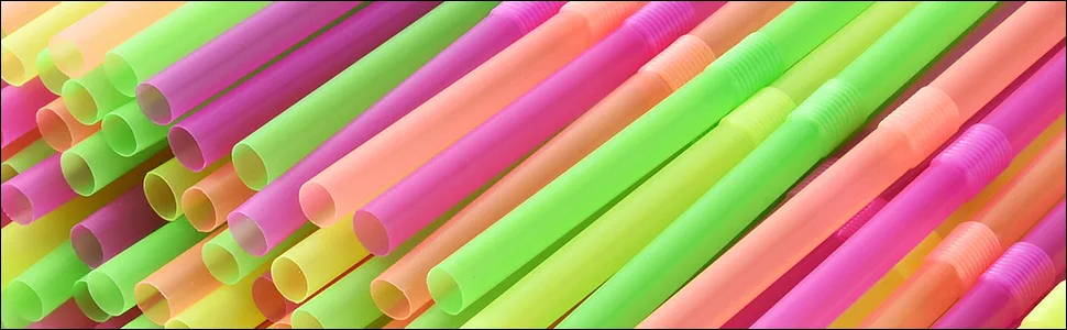 ALINK 500-PCS Neon Colored Flexible Drinking Straws Plastic Disposable Bendy Straws - 7.75" x 0.23" 500-Pack - product information 3