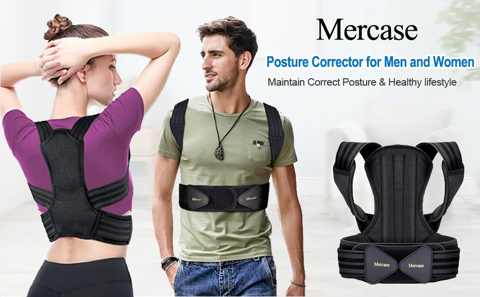 Mercase Posture Corrector for Men and Women Back Brace for Posture Adjustable and Comfortable Pain Relief for Back Shoulders Neck Medium(23-32 inches) Medium (Pack of 1) - product information 1