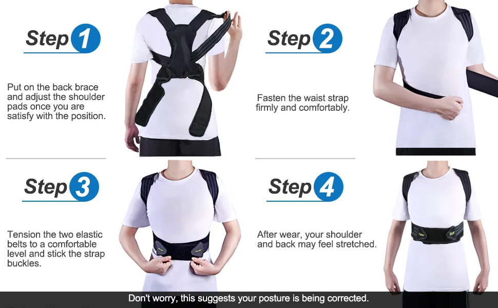 Mercase Posture Corrector for Men and Women Back Brace for Posture Adjustable and Comfortable Pain Relief for Back Shoulders Neck Medium(23-32 inches) Medium (Pack of 1) - posture corrector