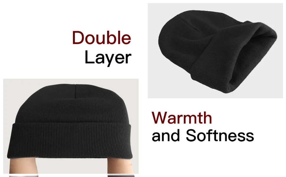 RUN BRAIN GO Beanie Winter Hats Warm Knitted Cap for Men & Women (4 Pack/2 Pack) Black & Light Gray 1 - men hats
