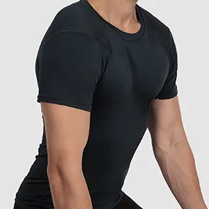 Niksa Men's Compression Shirts 5 Pack Short Sleeve Athletic Compression Tops Cool Dry Workout T Shirt Dark Black Large - 4 Way Stretch Fabric