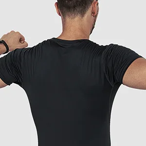 Niksa Men's Compression Shirts 5 Pack Short Sleeve Athletic Compression Tops Cool Dry Workout T Shirt Dark Black Large - Moisture wicking