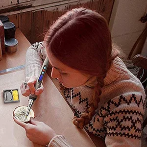 Aipudi 75Pcs Wood Burning Kit Wood Burning Tool with LCD Display Wood Burning Pen Adjustable Temperature Soldering Embossing/Carving/Soldering Tips/Carrying Case. (Gray) - product information 9