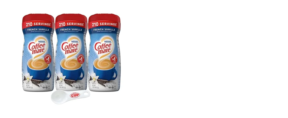 Coffee mate French Vanilla Powdered Creamer 15 oz (Pack of 3) with By The Cup Coffee Scoop - coffee mate
