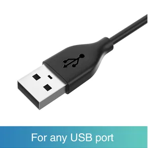 Trami 2 Pack Compatible with Fitbit Sense&Versa 3 Charger Replacement USB Charging Cable Cord Stand for Versa 3/Versa 4/Sense/Sense 2 Watch 3.3ft+3.3ft - Plug into USB port