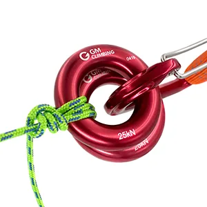 GM CLIMBING Rappel Ring 25kN for Rock Climbing Arborist Rescue Slackline Hammock Pack 2. Small-Red Pack of 4 - garda hitch