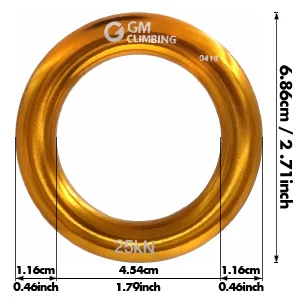 GM CLIMBING Rappel Ring 25kN for Rock Climbing Arborist Rescue Slackline Hammock Pack 2. Small-Red Pack of 4 - GM1022 dimension