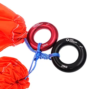 GM CLIMBING Rappel Ring 25kN for Rock Climbing Arborist Rescue Slackline Hammock Pack 2. Small-Red Pack of 4 - hammock suspension