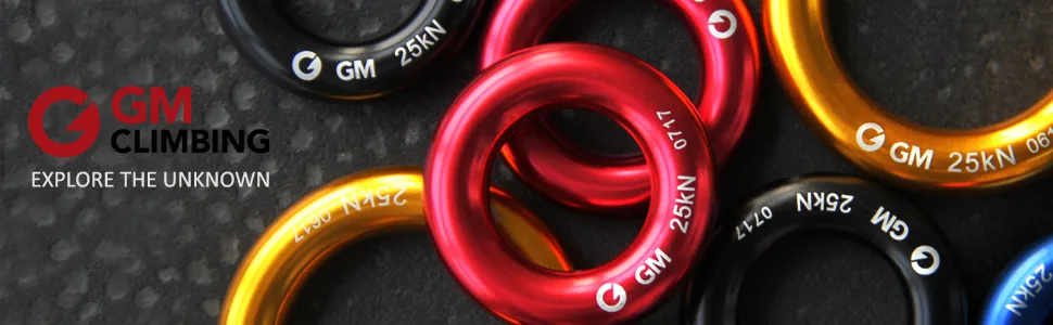 GM CLIMBING Rappel Ring 25kN for Rock Climbing Arborist Rescue Slackline Hammock Pack 2. Small-Red Pack of 4 - rappel ring