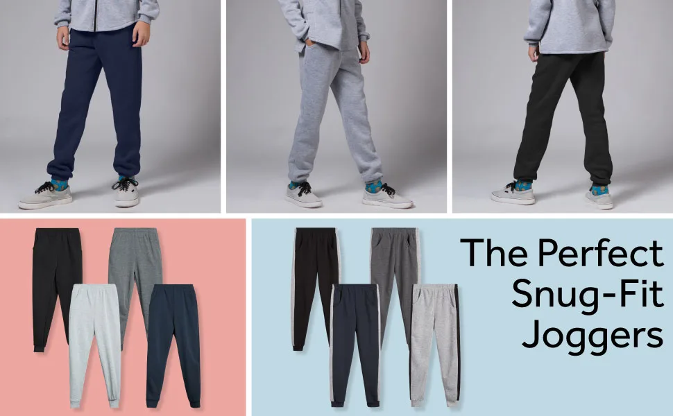 Coney Island Boy Sweatpants 4 Pack Active Fleece Jogger Pants (Size: 4-16) Black/Charcoal/Heather Grey/Navy Cargo 4 - jump