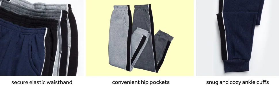 Coney Island Boy Sweatpants 4 Pack Active Fleece Jogger Pants (Size: 4-16) Black/Charcoal/Heather Grey/Navy Cargo 4 - styles