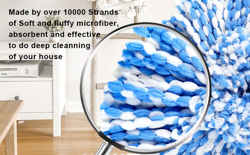 4 Pack Mop Replace Heads Compatible for O Cedar Spin Mop Refill Head Replacement for RinseClean 2-Tank System - Fluffy Microfiber Machine Washable 4 Mop - cedar mop replace head