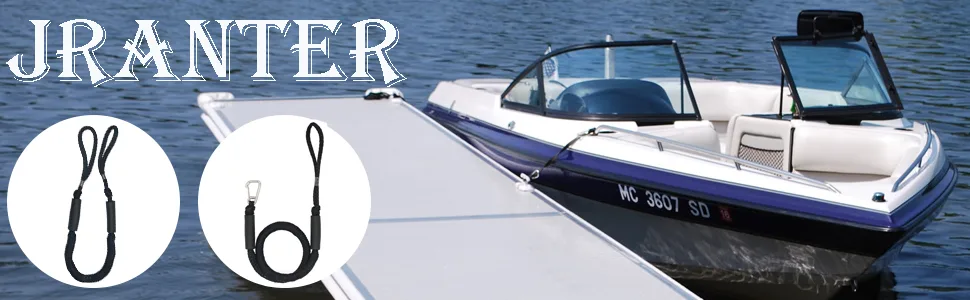Bungee Dock Lines for Boats - Stretchable Dock Rope with Hook & Foam Float 4-5.5 ft (2 pcs) 2 pack - product information 1