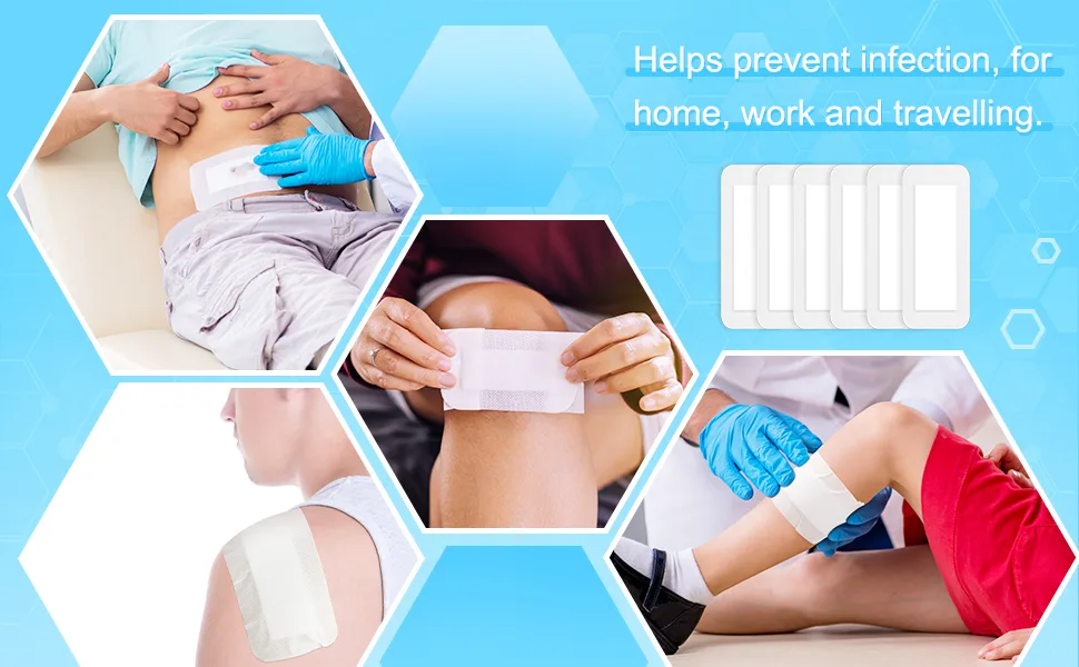 15 Pieces Bordered Gauze-Island Dressing 4 x 10 Inch Wound Bandage Adhesive Patches Post Shower Breathable Borders Individually Packed Pouches - product information 7
