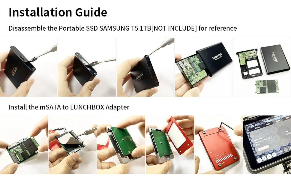 ANDYCINE Magnalium Case for mSATA SSD Compatible for Atomos Ninja V V+ Ninja Flame Ninja Inferno and Shogun Inferno  with mSATA to SATA Adapter - LUNCHBOX