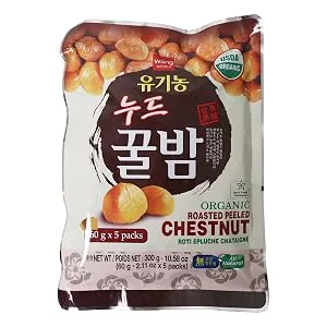 Wang Organic Roasted Chestnuts Shelled and Easy to Eat 2.11 Ounce Pack of 5 - chestnut
