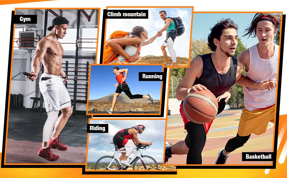 2 Packs Men's 3/4 One Leg Compression Tights Unisex Leggings Athletic Base Layer for Basketball Sports R Style Medium - product information 5