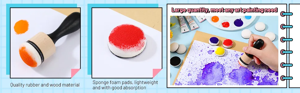 21 Packs Mini Round Ink Blending Tool with Foams Set Including 20 Pcs Replacement Refill Sponge Domed Foam Pads Art Supplies for Distressing Blending and More - product information 4