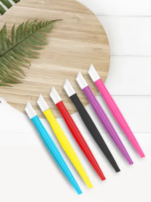 CATTOMBEEG Rubber Cuticle Pusher - Pack of 6 - Plastic Handle Tipped Nail Art and Cleaner Tools for Men and Women - Six Colors Mix - pack of 6 cuticle pusher best tool for manicure and pedicure