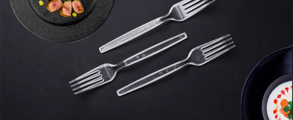 Lonezo 50 Count Plastic Forks Clear Forks Plastic Disposable Shatter Resistant Disposable Forks Eco Friendly Plastic Forks Heavy Duty Plastic Utensils Clear Forks 50 - Disposable forks