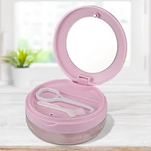 Denture Case Leak Proof Denture Bath Case Cup Kit for Travel Cleaning Denture Holder Box Bath Soaking Container for Women & Men with Mirror Strainer Removal Tool and Denture Brush(Pink) - Denture Case