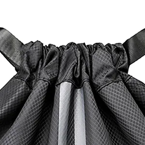 Qoosea Drawstring Backpack Sports Gym Sackpack with Side Mesh Pockets Shoe Compartment Water Resistant String Bag for Women Men (Black) - drawstring bag