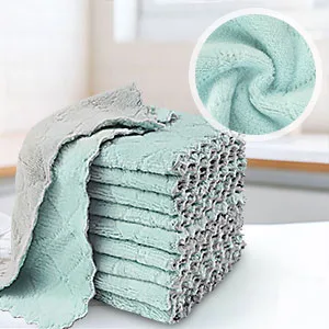 20 Pack Kitchen Dish Cloths Super Absorbent Microfiber Cleaning Cloth for Cleaning Dishes Kitchen Bathroom Car (Grey & Green) Green Grey - product information 9