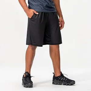 DEVOPS Men's 2-Pack Loose-Fit 10" Workout Gym Shorts with Pockets X-Large 1# Basic (Black / Steel) - relaxed fit
