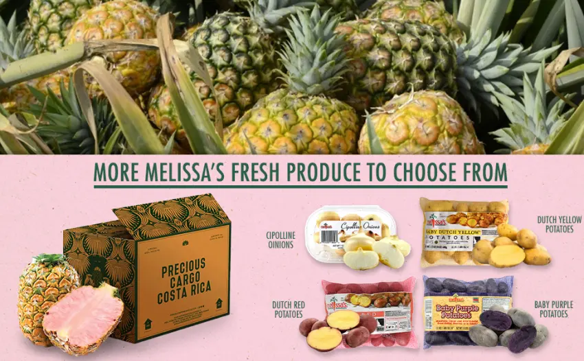 Melissa's Produce Pinkglow Pineapple - Fresh Pineapple Produce Packed with Lycopene and Vitamin C - more melissa