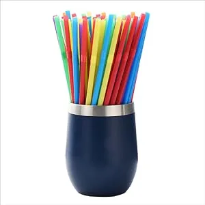 ALINK 500-Pack Solid Colors Flexible Drinking Straws Plastic Disposable Bendy Straws - 7.75" x 0.23" - adsff