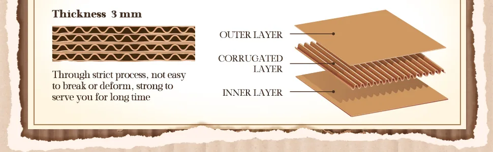 50 Pack Brown Corrugated Cardboard Sheets Flat Cardboard Sheets Cardboard Inserts Flat Cardboard Squares Separators for Art Projects DIY Crafts Supplies (11 x 8.7 Inch) 11 x 8.7 Inch Brown - product information 3