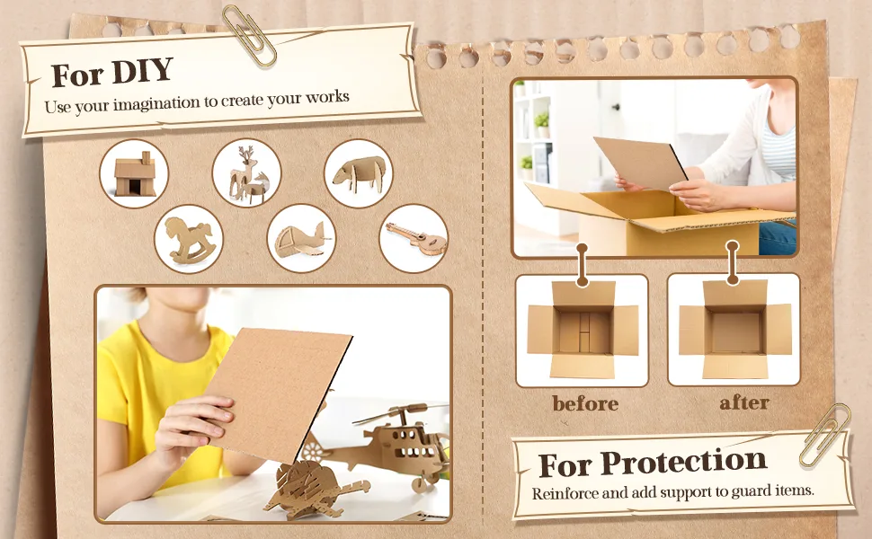 50 Pack Brown Corrugated Cardboard Sheets Flat Cardboard Sheets Cardboard Inserts Flat Cardboard Squares Separators for Art Projects DIY Crafts Supplies (11 x 8.7 Inch) 11 x 8.7 Inch Brown - product information 4