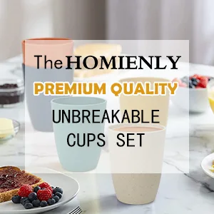 Homienly Wheat Straw Cups 6 PCS Plastic Cups 20 oz Unbreakable Drinking Cup Reusable Dishwasher Safe Water Glasses with 6 Colors - unbreakable drinking cup plastic cup with straw drinking glasses hard plastic cups reusable cup sets