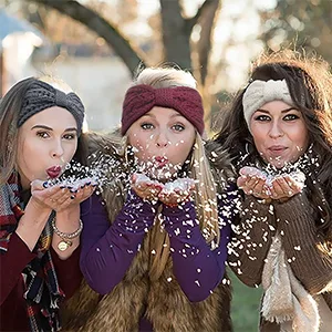 Chalier 4 Pack Winter Headbands for Women Knitted Ear Warmer Headband Crochet Bow Twist Head Wraps(06 Multicolor) Blue - HEADBAND