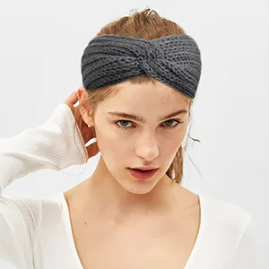 Chalier 4 Pack Winter Headbands for Women Knitted Ear Warmer Headband Crochet Bow Twist Head Wraps(06 Multicolor) Blue - HEADBAND