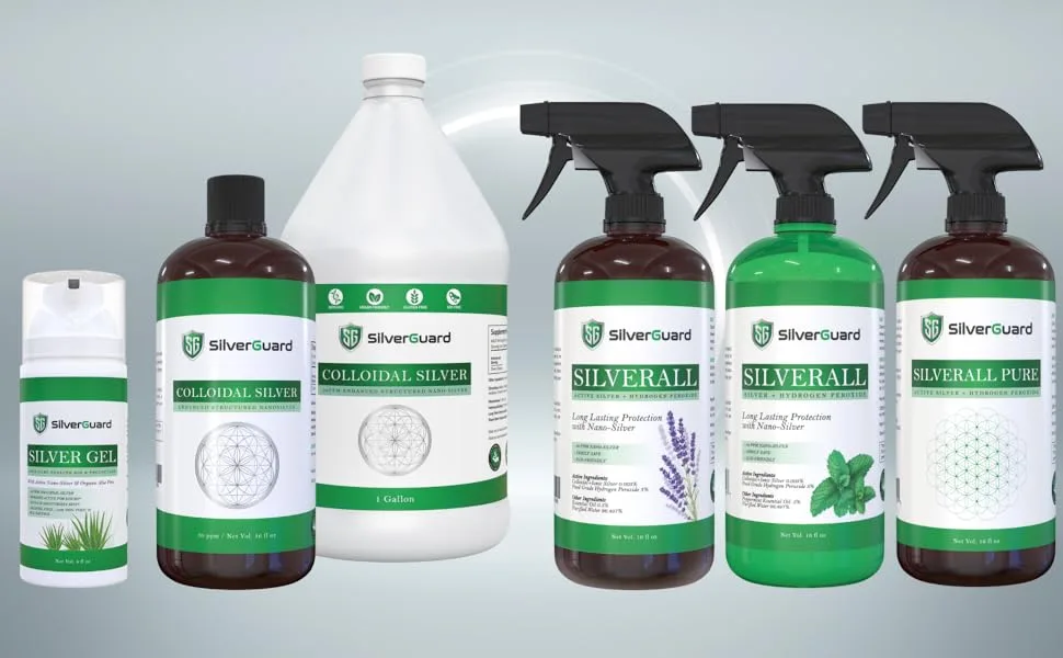 SilverGuard SilverAll Enhanced Hydrogen Peroxide Cleaner + Active Silver | All Purpose Cleaner with Long-Lasting Protective Silver Shield | Food Grade Hydrogen Peroxide 3 Percent | Lavender 1 Pack Lavender 16 Fl Oz (Pack of 1) - SilverGuard colloidal silver products