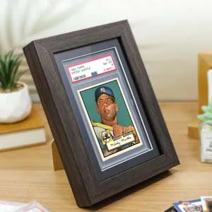 tutata PSA Graded Card Display Frame Walnut Frame for PSA Card Sport Card Display Case - can be used on desk