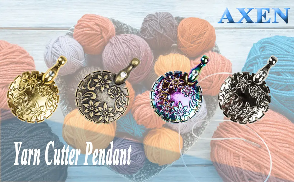 AXEN 2PCS Yarn Cutter Pendants Antique Metal Thread Cutter Round Shape Cutter Tools for Sewing Vintage Dazzle Metal Dazzle 1 Package - product information 1