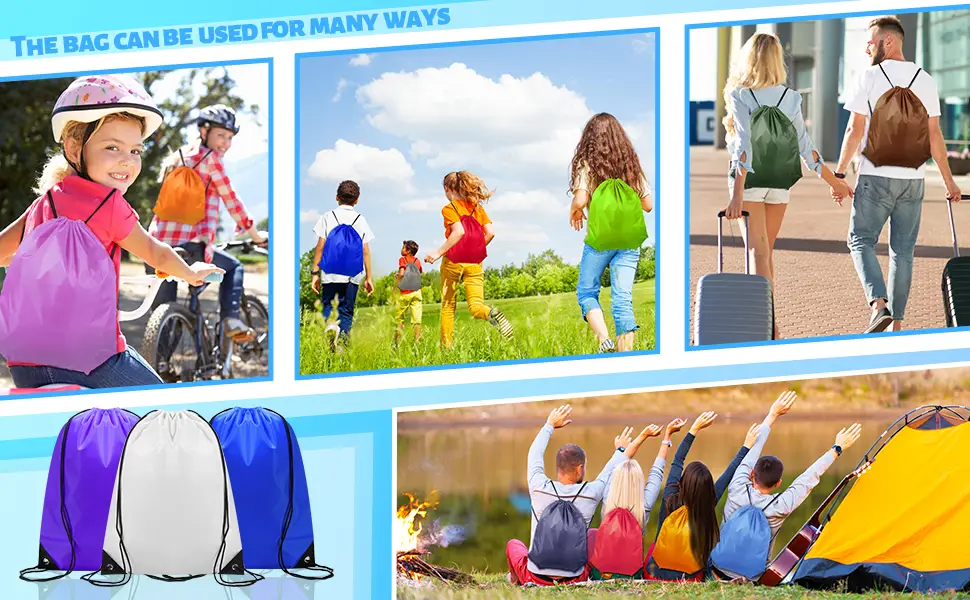 100 Pieces Drawstring Backpack Bulk Sports Drawstring Bags Gym Cinch Bag Polyester Drawstring Bag for Kids Men Women (10 Colors) - product information 7