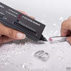 Diamond Checker Tool Electronic Kit - Gem Tester Electronic Pole Identifier Gemstone Jewelry Led Pen Tester with Case - Diamond Tester Professional Precious Metal Verifier Detector Diamond - silver tester gold and silver tester presidium gem tester metal detecting tools gold tester kit