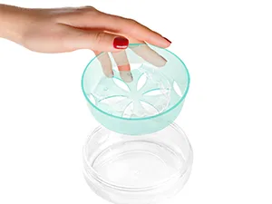 Alliph Traveling Retainer Case Leak Proof Denture Bath Case with Basket Cute Retainer Clean Case Retainer Holder with Mirror and 1 Removal Tool (Green Blue) Bluegreen - denture case