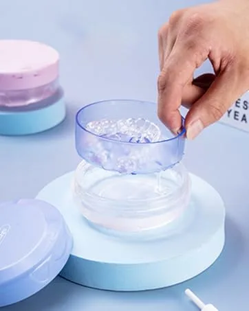 Alliph Traveling Retainer Case Leak Proof Denture Bath Case with Basket Cute Retainer Clean Case Retainer Holder with Mirror and 1 Removal Tool (Green Blue) Bluegreen - denture case,denture cup,denture cups for soaking dentures,